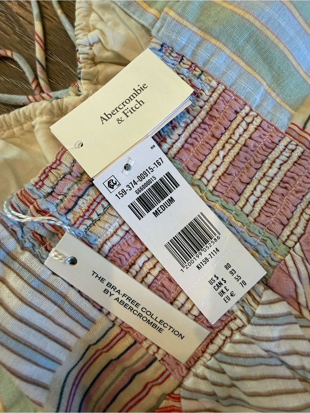 Abercrombie & Fitch Pink, Light Blue, Cream Striped Sundress - Picture 3 of 3
